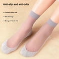 thumbnail image 3 of 10 Pairs Ankle Socks Ultrathin Breathable Non-slip Solid Color Sweat Absorption Seamless Summer Cotton Sole See Through Socks Indoor, 3 of 8