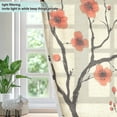 thumbnail image 4 of Yayeee Window Curtains Set of 2 for Living Room Light Filtering 63"x42", Red Floral Pattern, 4 of 7