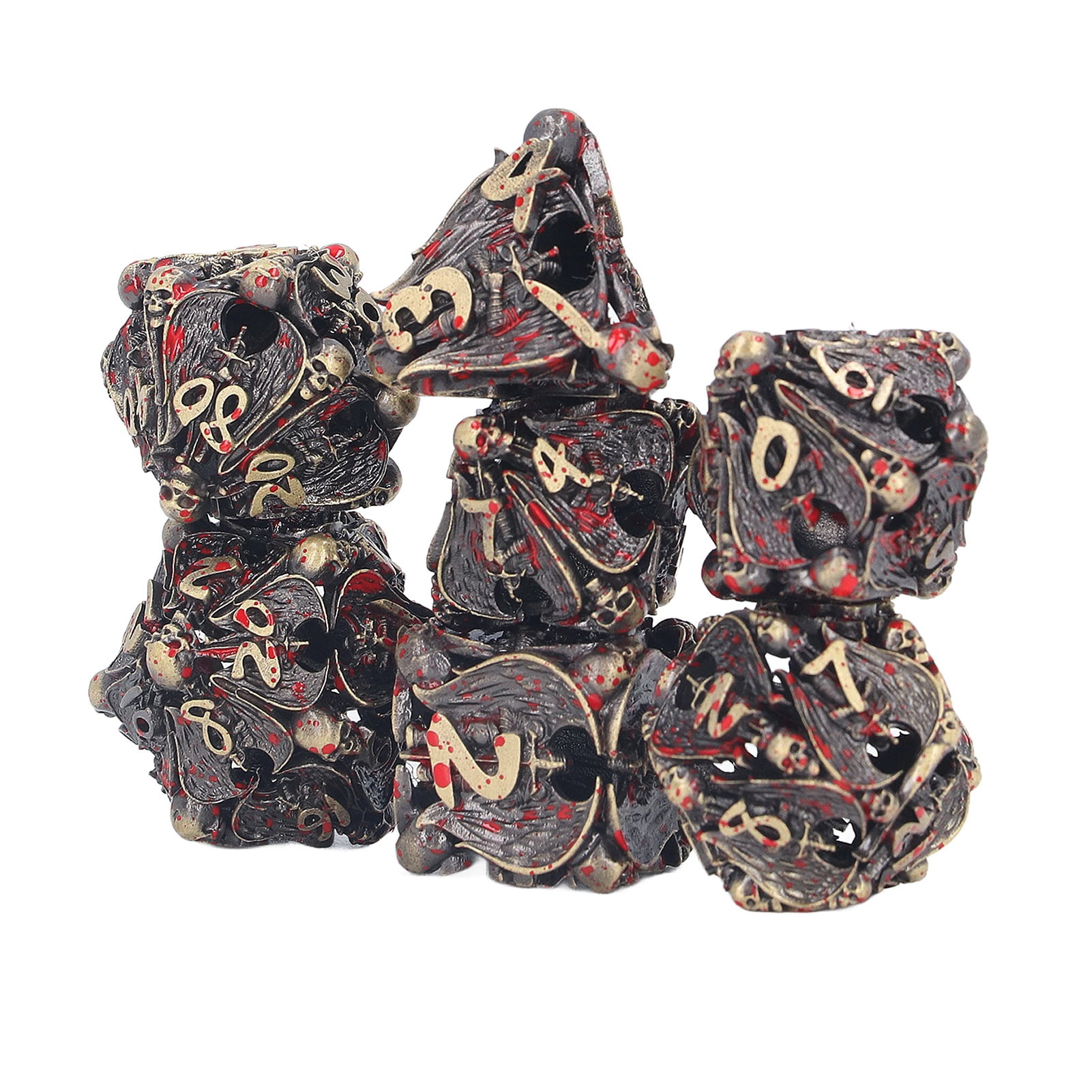 28 Dados De Sangre Para Juegos De Rol – Diseño De Salpicaduras De Vampiro, Acrílico Multifacético D6 Para Halloween Y Fiestas