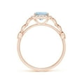 thumbnail image 2 of ANGARA Natural Cushion 1.2 ct Aquamarine Halo Ring with Marquise Motifs in 14K Rose Gold for Women (Size-8x6mm) | March Birthstone, Anniversary, Jewelry Gift for Women | Natural Aquamarine Ring, 2 of 9