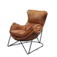thumbnail image 2 of Accent Chair with Leatherette Bucket Seat and Metal Frame, Brown, 2 of 5