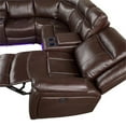 thumbnail image 2 of Pemberly Row Cocoa Brown Faux Leather 3-Piece Power Reclining Sectional, 2 of 11