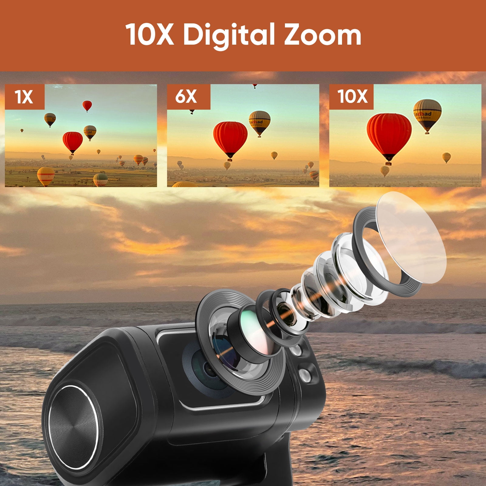 ORDRO M3 5K Video Camera Camcorder WiFi IR Night Vision Pocket Vlogging Camera 3.5'' Flippable Screen