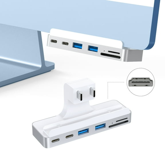 AKKYAJAURE USB C hub For iMac 24 inch, USB3.0 5Gbps, SD/micro SD card reader 5Gbps, USB-C 10Gbps
