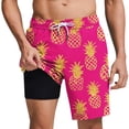 thumbnail image 2 of DIOAZUD Men's Vacation Swim Trunks with Liner Loose Fit Drawstring Waist Board Shorts Summer Hawaiian Printed Beach Short Pants, 2 of 6