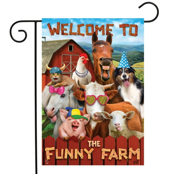 Briarwood Lane Funny Farm Summer Garden Flag