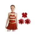 thumbnail image 3 of inlzdz Cheer Leader Uniform for Girls Shiny Cheerleading Dance Dress Outfits Party Costume Set B Red 16, 3 of 7