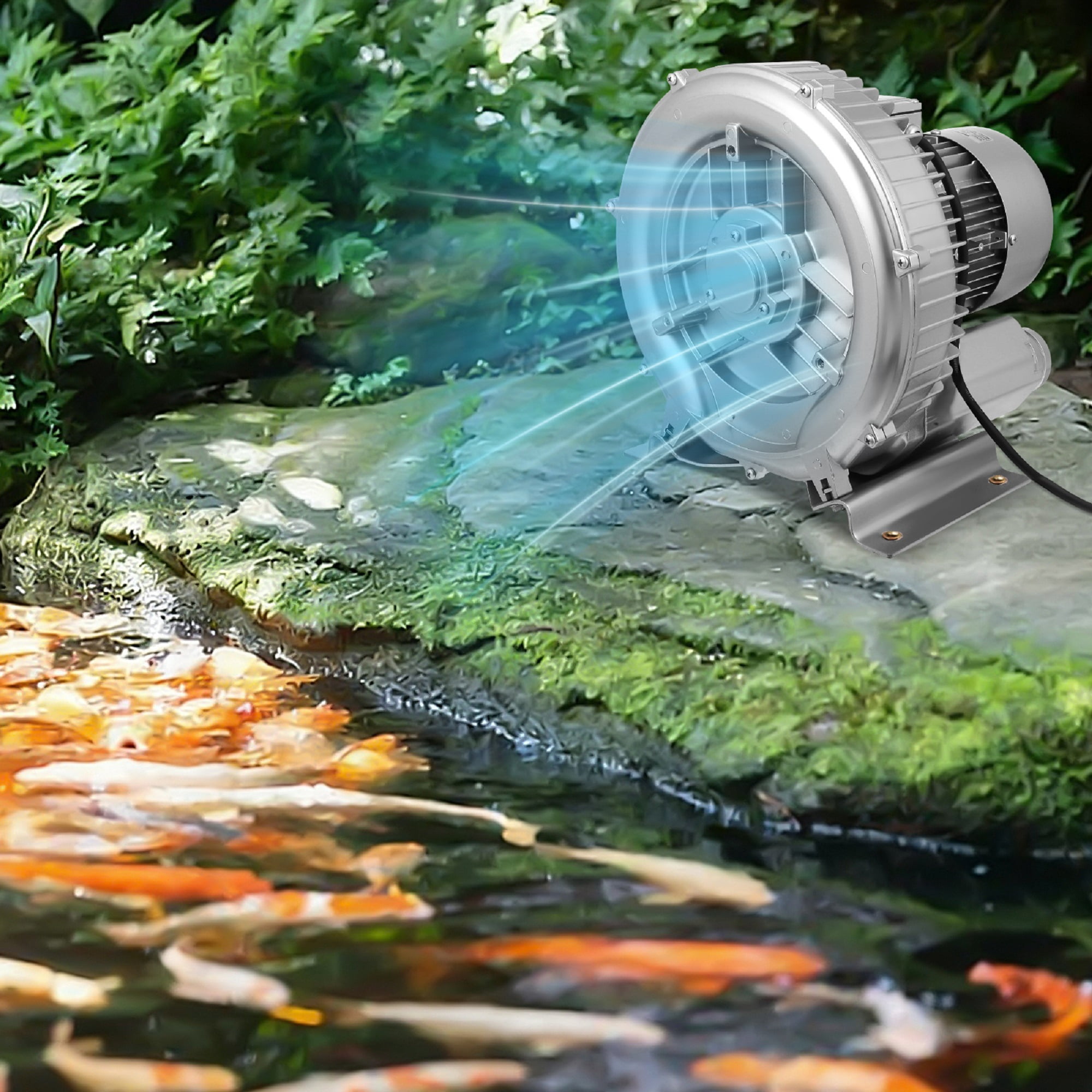 1800W Industrial Aquaculture Pond Fish Tank Blower Pump, Commercial Air Pump Blower High Pressure Aquarium Fish