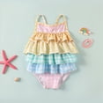 thumbnail image 2 of CAICJ98 Toddler Baby Girl Swimsuit Infant Sleeveless One Piece Swimsuit Romper Dress Baby Bathing Suit for Girls Beach Swimwear (Pink,6-12 Months), 2 of 6