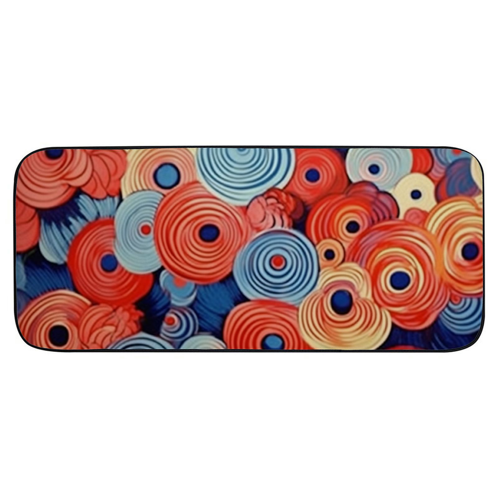 Qinduosi Vintage Floral Front Door Mat Welcome Mat, Non-Slip&amp;Absorbent Indoor Door Mats, Durable Rubber Backing Floor Doormat for Entryway, Patio, Porch, Orange Blue 19.68*47.24 in