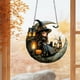 thumbnail image 1 of Witch With Crystal Pendant Acrylic Wall Hanging Home Decoration, 1 of 5