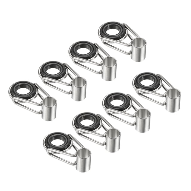 Unique Bargains 5mm Tube Dia Iron Fishing Rod Guide Repair Kit Line Ring Replacement, 8 Pack