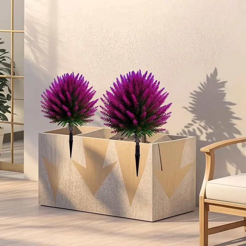 2 Pieces 18 Inch Anti-Ultraviolet Artificial Cedar Tree High-Grade Realistic Indoor Outdoor Conifer Needle Plant with Ground Stake for Gardens Porches and Paths Easy Install Low Maintenance