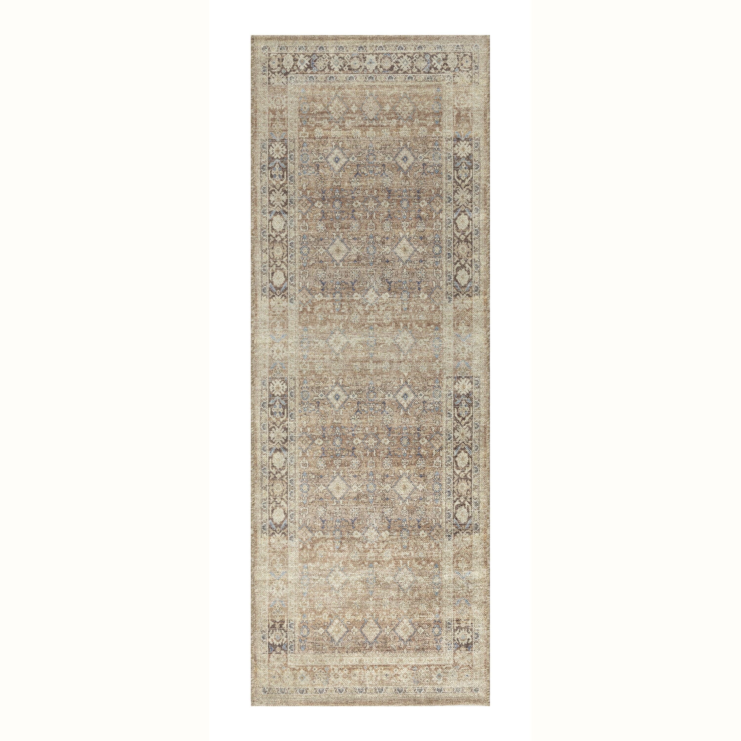 (2 pack) Better Homes & Gardens Brown Diamond Persian Indoor 30" x 84" Runner Rug - Brown/Blue