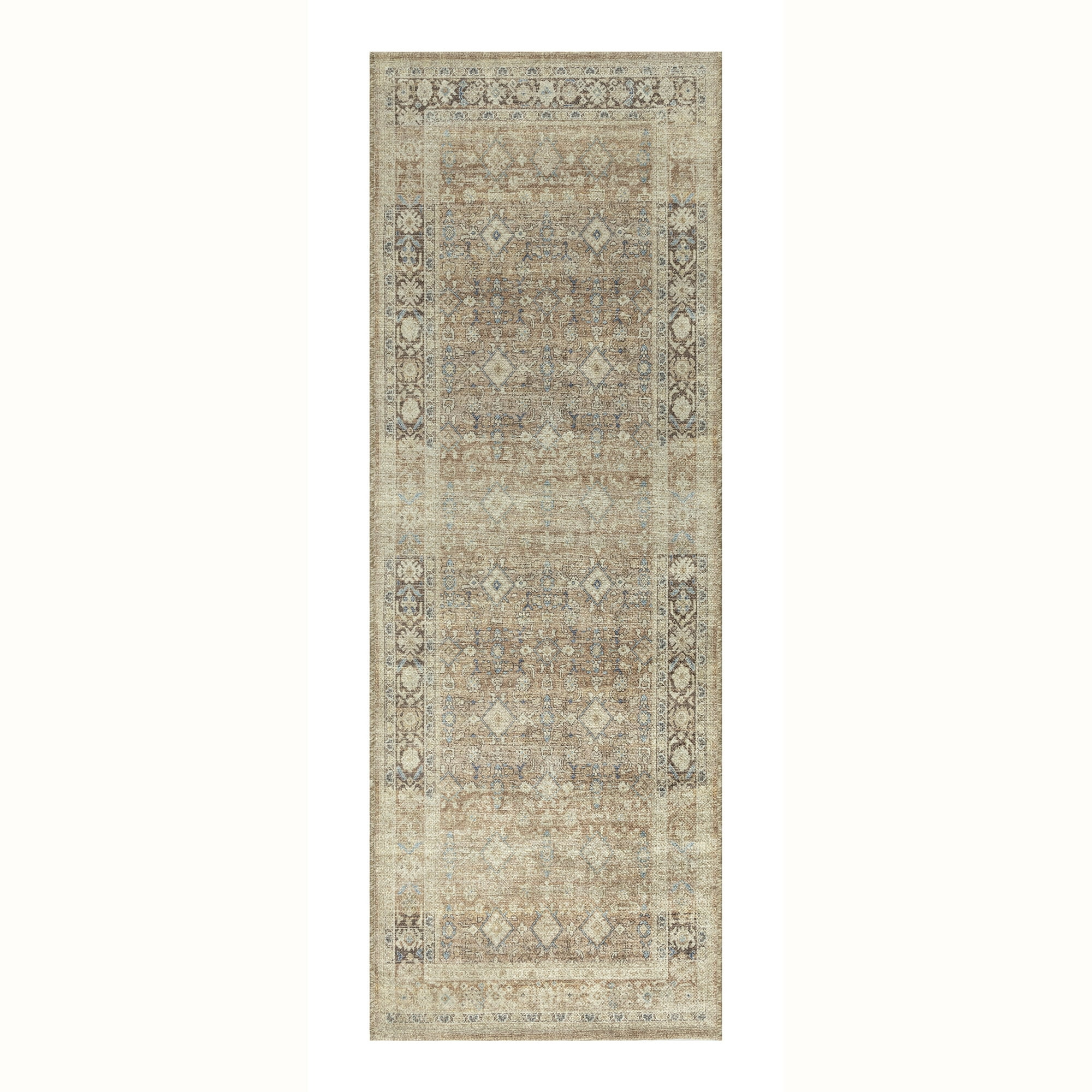 Better Homes & Gardens Brown Diamond Persian Indoor 30" x 84" Runner Rug - Brown/Blue