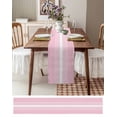 thumbnail image 3 of ERUNPONLY Pink White Stripe Table Runner - 72 Inch Long Modern Rustic Vertical Striped Cotton and Linen Blended Dress Scarves Farmhouse Table Runner for Kitchen Dining, Coffee Table, 16"x72", 3 of 8
