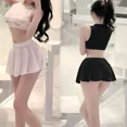 thumbnail image 2 of FREEAUCE Minifaldas plisadas negras coreanas Ropa de moda de verano Cintura alta Falda corta blanca de línea A para niñas japonesas para mujeres, 2 of 5