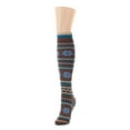 thumbnail image 2 of MeMoi Flaketion Knit Knee High Flower Socks - Womens - Female, One Size, Dark Gray Heather, 2 of 2