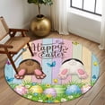 thumbnail image 2 of Round Rug 6Ft Washable Non-Slip, Easter Circle Area Rugs for Living Room Bedroom, Spring Easter Eggs Bunny Colorful Wooden Grain Indoor Floor Mats Carpet Runner for Home Decor Aesthetic, 2 of 8