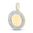 thumbnail image 2 of 10kt Yellow Gold Mens Baguette Diamond Memory Circle Charm Pendant 1-1/2 Cttw, 2 of 2