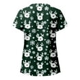 thumbnail image 4 of Christmas Scrub Tops for Women Funny Cute Xmas Print Short Sleeve V-Neck Shirts Trendy Casual Stretch Work Blouses with Pockets, 4 of 4
