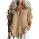 thumbnail image 1 of Vestidos Casuales Para Mujer, Blusas De Mujer De Moda Camisa de botones lisa de moda para mujer, blusa holgada con cuello en V para mujer, 1 of 6