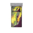 thumbnail image 2 of Fantasy Bedding Set with Sheet & Covers, Fiery Burnt Girl Magic Flames on Roof of House Night Mystic Fantasy Illustration, Printed Bedroom Decor 2 Shams, 4 Sizes, Yellow Green, by Ambesonne, 2 of 3