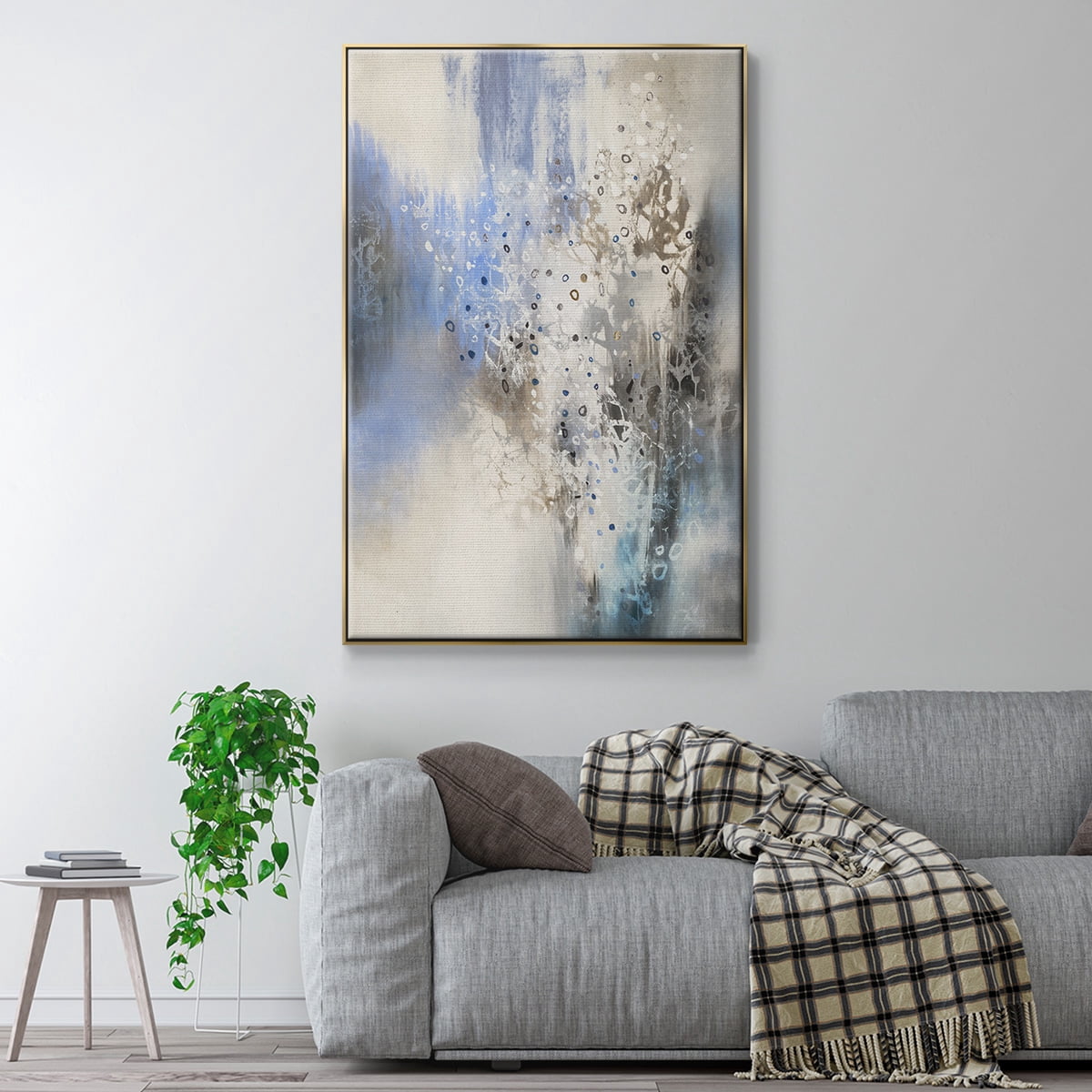 Glacier Stones Framed Premium Gallery Wrapped Canvas - Ready to Hang - 27 x 41 - Gold Floating Frame