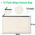 thumbnail image 2 of Bolsa de lona ZeediX, color beige, en blanco, para manualidades, 12 unidades, 21 x 13 cm, 2 of 6