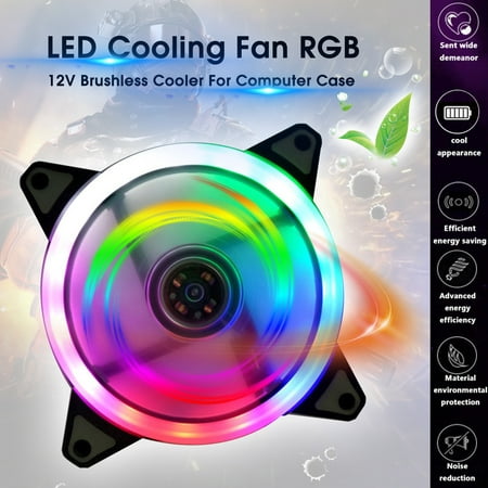 DIY Quiet 120mm RGB LED PC CPU Computer Case Cooling Fan Heatsink