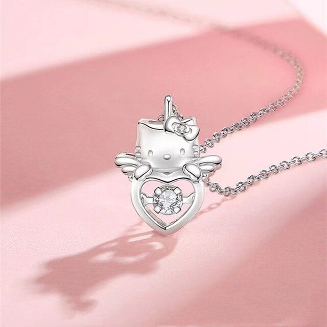 Kawaii Cinnamoroll Cartoon Necklace Alloy Pendant Anime Sanrioed Sweet Non-fading Necklace Jewelry Birthday Present Girl, Women's, Size: One size