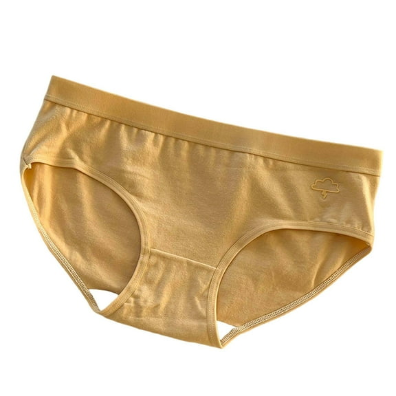 GigrtiJin Cotton Panties for Women Solid Color Mid Waist Elastic Seamless Underwear No Show Breathable Briefs