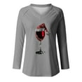 thumbnail image 4 of Blouses pour Femmes, Blouses pour Femmes Mode, Blouse de Noël Imprimée Ample à Manches Longues Col en V Décontractée, Blouses pour Femmes Mode, Blouses à Manches Longues pour Femmes, 4 of 4