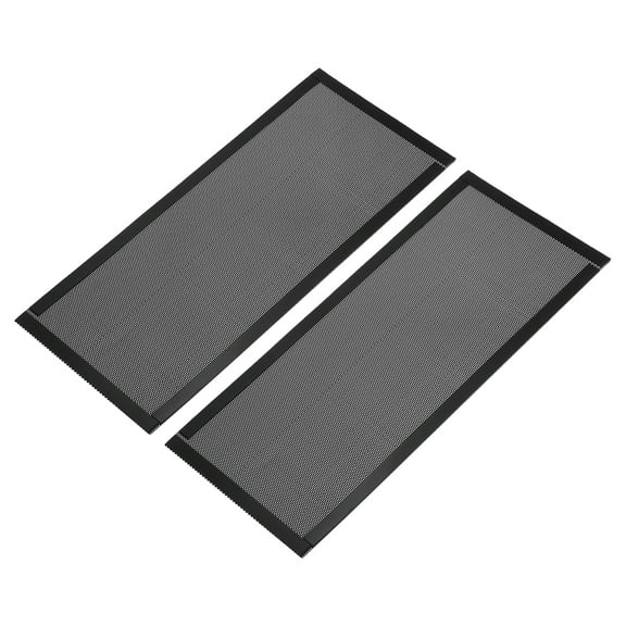 2Pcs Floor Vent Covers, 12"x5.5" Magnetic Floor Register Air Vent Screen, Black