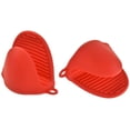 thumbnail image 1 of Mini Oven Mitts, Cooking Pinch Grips, Silicone Potholder for Kitchen Cooking 2pcs (Red), 1 of 6
