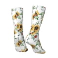 thumbnail image 5 of Uemuo Sunflowers Leaves And Birds Pattern Women's Crew Socks, Soft Durable Breathable Moisture-Wicking with Odor Control Cotton socks, 5 of 9