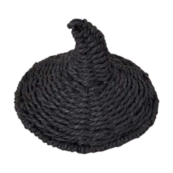 Halloween Decorations Indoor, Woven Seagrass Witch Hat Decor, Hand-Woven Wicker Witch's Hat Table Ornament for Fireplace Tabletop Home Party Display