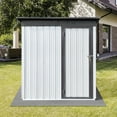 thumbnail image 2 of 5x4 FT Metal Outdoor Storage Shed with Sloping Roof, Lockable Galvanized Steel Garden Shed for Tools & Lawn Equipment, Waterproof Design with Ventilation (White+Grey), 2 of 6