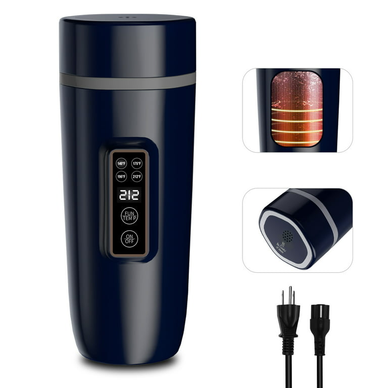 Travel Kettles Electric Small,350ml Stainless Steel 3 in 1 Digital Display Portable  Electric Kettle,One cup Mini Kettle in Automatic Shut off, Hot Water Boiler  Maker for Tea Coffee Milk Dark Blue 