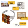 thumbnail image 2 of Sterling Silver and Baltic Multicolored Amber Ring "Klaudia", 2 of 5
