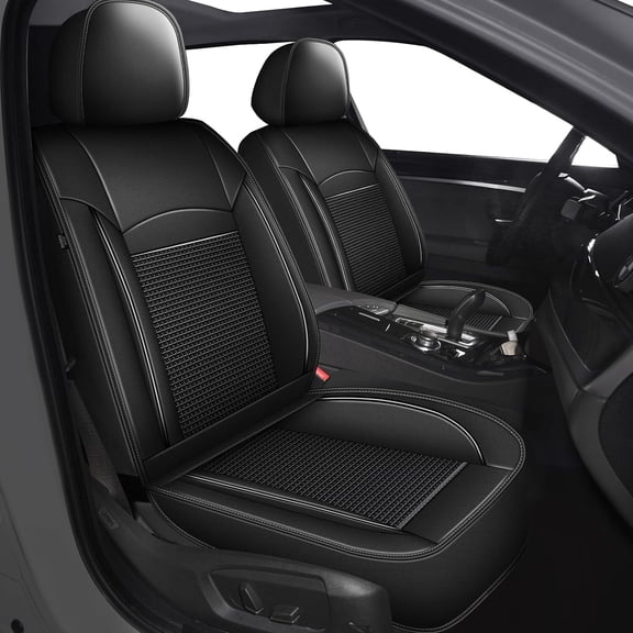 LAONNVIR Car 5-Seat Covers Front & Rear Full Set for Acura TSX 2009-2014 Car Seat Covers PU Leather Cushion Pad (Black)