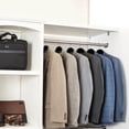 thumbnail image 4 of Zober Wooden Suit Hangers with Non Slip Pants Bar Smooth Finish Solid Wood Coat Hanger 360° Swivel Hook and Precisely Cut Notches for Camisole, Jacket, Dress Clothes Hangers Black Wood, 20 Pack, 4 of 8