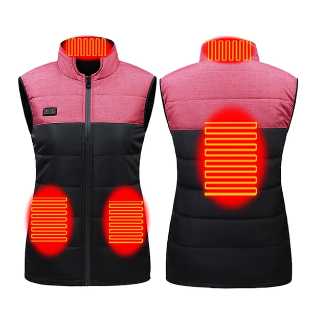 Xihbxyly Chaleco Calefactable, 4 Zonas de Calentamiento, Cálido y Transpirable, Diseño Moderno con Capucha, Ideal para Actividades Al Aire Libre En Invierno, Ropa Informal, Lavable a Máquina, Carga M