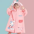 thumbnail image 4 of Boys Rain Jacket Hidden Backpack Riding Rain Suit Long Large Children's School Poncho Rain Coats for Girls Pink 1-2.5 Years, 4 of 4