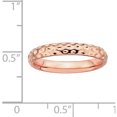 thumbnail image 2 of 925 Sterling Silver Polished Patterned Stackable Pink Plated Ring Size 5 -  Jewelry Gift for Mom, 2 of 7