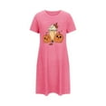 thumbnail image 5 of Sakmal Chemises de Nuit Confortables pour Femmes Grande Taille Courtes Roses d'Halloween Chemise de Nuit Imprimé Citrouille Manches Courtes Chemises de Nuit pour Femmes, 5 of 5