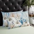 thumbnail image 4 of Blue Coastal Fall Throw Pillow Covers, Thanksgiving Pumpkins Starfish Coral Soft Breathable Pillow Cases with Invisible Zipper for Sleeping, Toddler Pillowcases for Couch Bed Sofa Chair 12x20 Inches, 4 of 6