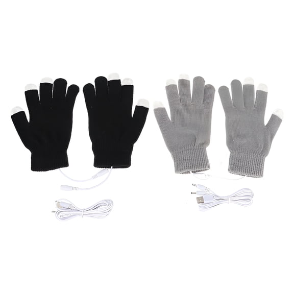 TELOLY 2 Pairs USB Heated Gloves Touchscreen Mitts Winter Hands Warmer for Men Women
