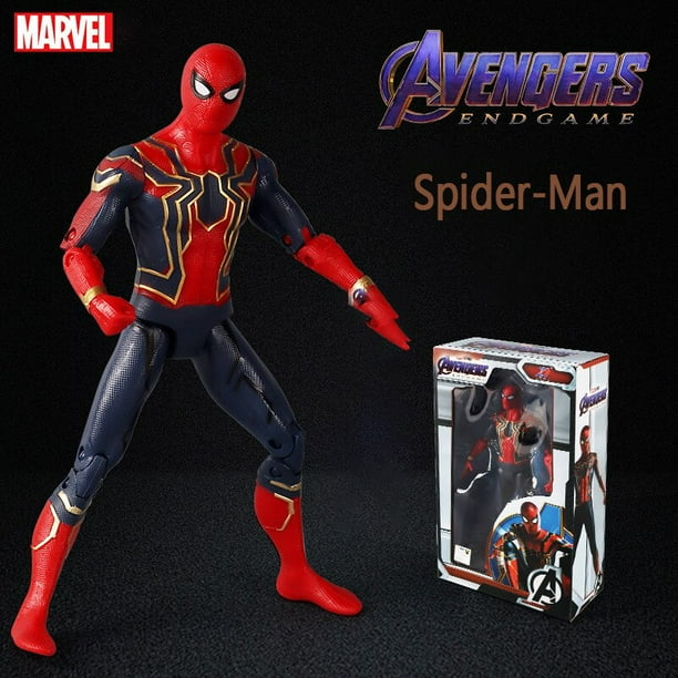 Figuras de acción de Marvel Avengers Alliance 4, Spiderman, Iron Man, Hulk, modelo de juguete hecho a mano, accesorios de animación, juguetes para bebés, regalos Gong Bohan LED