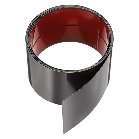 9.84ft x 3.94" Wall Trim Peel and Stick Molding Trim Frame, Self Adhesive Stainless Steel Mirror Finish Metal Strip Trim for Wall Ceiling Floor Cabinet Tile Edge, Black Stripes